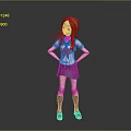 Red Haired Game Character In White Sailor Uniform With Red Bow Standing Hands On Hips