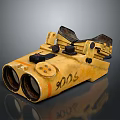 Beautiful Outdoor Scenery Featuring Vintage Yellow Binoculars With 9005 Number