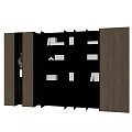 Modern Dark Wood Bookshelf Design With Multiple Shelves And Decorative Books