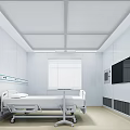 Modern Hospital Outpatient Clinic Interior With Bed TV And Equipment