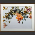 Decorative Wooden Picture Frame With Colorful Floral Artwork For Home Decoration