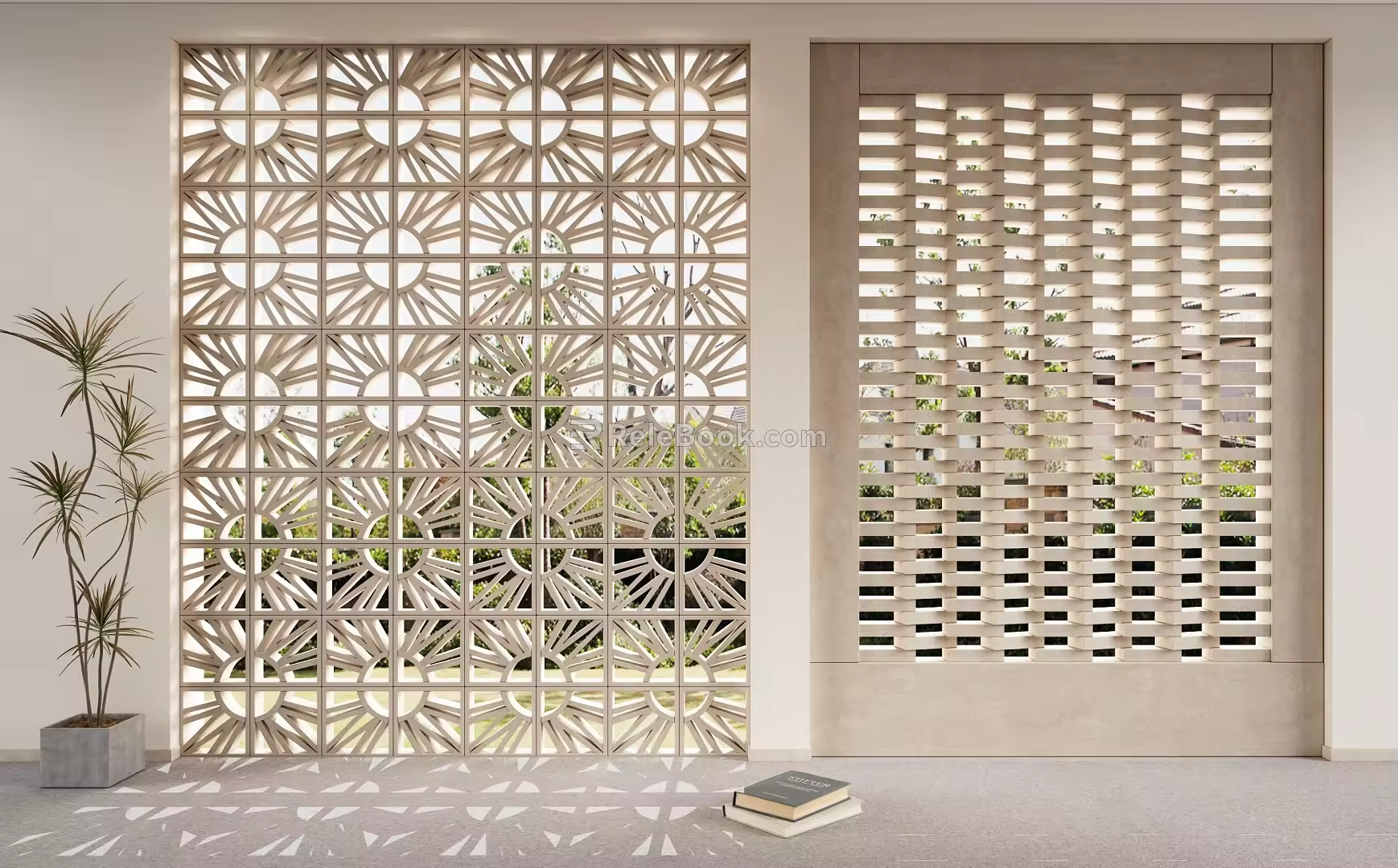 Cement brick hollow partition 3d model