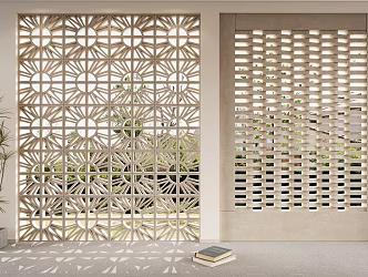 Cement brick hollow partition 3d model