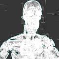 Woman Shaped Robotic Figure With Skull Head Silver Gray Mechanical Body And Dark Background