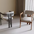 Modern Dining Chairs With Wooden Frame Upholstered Seat And Armrest Design
