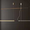 Modern Linear Pendant Lights With Brass And Silver Finish For Interior Design 3d model