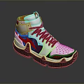 White and Red High Top Sneakers with Stylish Red Laces Black Sole and Modern Design