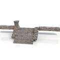 Stone Architectural Structure With Steps Platform And Pillar Design Model 3d model