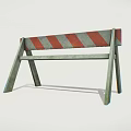 Red And White Striped Road Barrier With Metal Support Legs For Traffic Safety