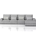 Modern Gray L shaped Sectional Sofa With Patterned and Solid Decorative Pillows For Living Room Interior 3d model