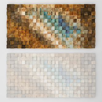 Modern wall color mosaic wall decoration 3d model