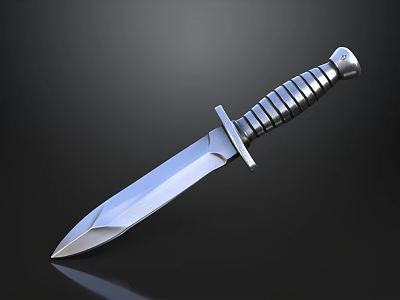 Stainless Steel Tactical Knife With Sharp Blade And Textured Handle Design 3d model