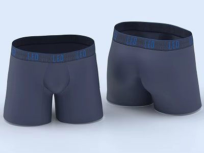Navy Blue Men's Boxer Briefs With LED Lettering On Elastic Waistband 3d model Navy Blue Men's Boxer Briefs With LED Lettering On Elastic Waistband 3d model