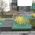 Modern Outdoor Water Fountain With Pool Wooden Deck And Concrete Platform