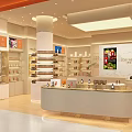 COSYROOM Shopping Mall Counter With Orange Signage And Product Display Shelves