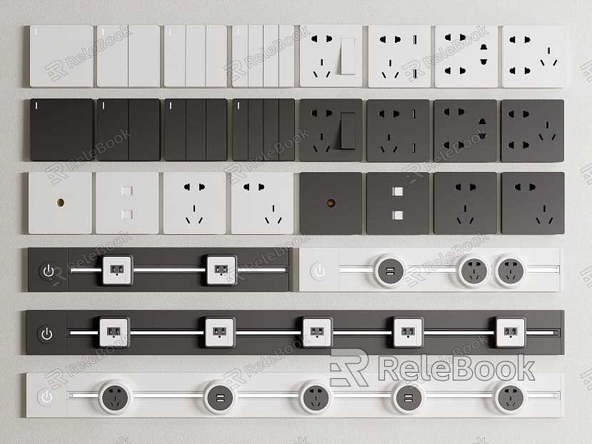 Modern Switch Switch Socket Combination Mobile Rail Socket Switch model