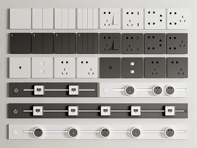 Modern Switch Socket Combination Mobile Rail Socket Switch model