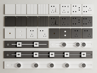 Modern Switch Socket Combination Mobile Rail Socket Switch 3d model