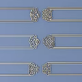 Intricate Traditional Carved Decorative Strips With Ornate Patterns On Blue Background
