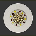White Ceramic Plate With Colorful Dot Decorations For Dessert Serving