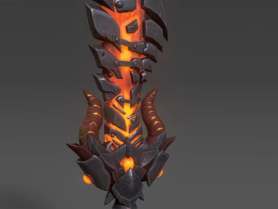 stylized heavy knife 3d model