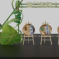Summer Zongzi Festival Photo Check In Spot With Zongye Leaves Bamboo Decor And Festive Signs