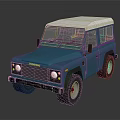 Blue Classic Off Road SUV With White Roof And Stylish Design