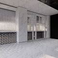 Modern Front Desk Reception Area With Marble Counter And Ambient Lighting Design