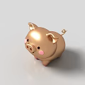 Cute Golden Pig Shaped Jewelry Ornaments With Shiny Surface For Decorative Use