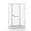 Modern Transparent Glass Shower Sauna Enclosure With Sleek Design And White Base