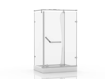 Modern Transparent Glass Shower Sauna Enclosure With Sleek Design And White Base 3d model
