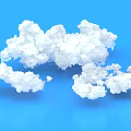 Cloud Shaped Decorative Ornament Set For Home Decor On Blue Background 3d model