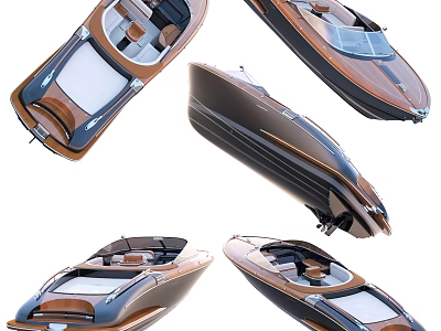 Multiple Luxury Yachts Showcasing Sleek Designs 3d model