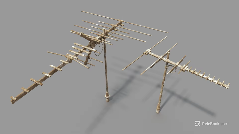 Industrial Antenna Equipment With Metal Rods And Stand Structure Design 3d model 