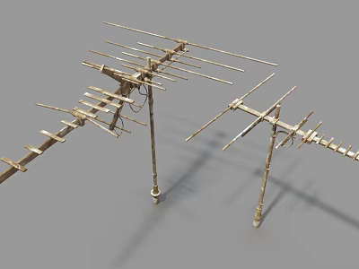 Industrial Antenna Equipment With Metal Rods And Stand Structure Design 3d model