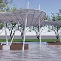 Modern gallery shelf gallery pavilion 3d model
