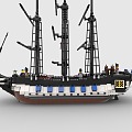 LEGO toy building blocks sailing ship warship 3d model