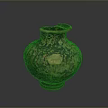 Ancient Hand Carved Ceramic Vase Sculpture With Intricate Patterns And Textured Surface