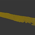 Ancient Textured Long Artifact With Green Patina And Weathered Surface