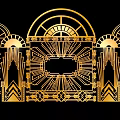 Golden Decorative Laser Cut Panels With Arched Patterns And Geometric Designs