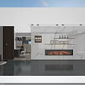 Modern Interior Design Open Living Space With Sofa Fireplace Lighting And Wooden Flooring