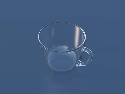 Clear Transparent Glass Cup With Handle For Everyday Kitchen Use 3d model