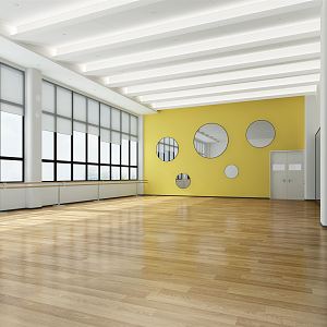 Modern Dance Room Dance Classroom 3d model