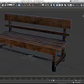 Vintage Rustic Wooden Bench with Backrest and Plank Design for Indoor Outdoor