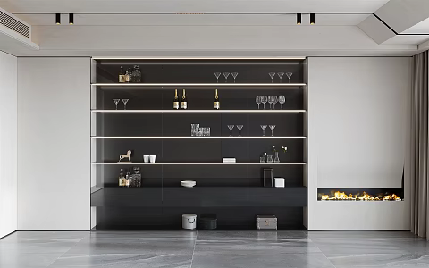 Modern Wine Cabinet 3d model