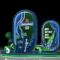 Heineken 00 Promotional Display Stand With Beer Bottle And Brand Logo