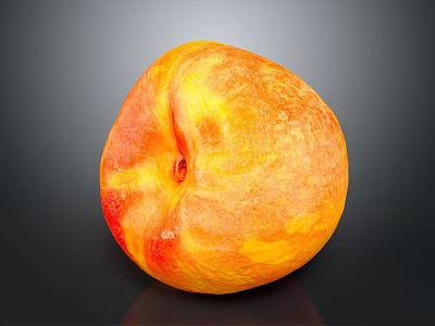 Fresh Ripe Juicy Peach With Vibrant Orange Yellow And Red Blush On Smooth Skin 3d model