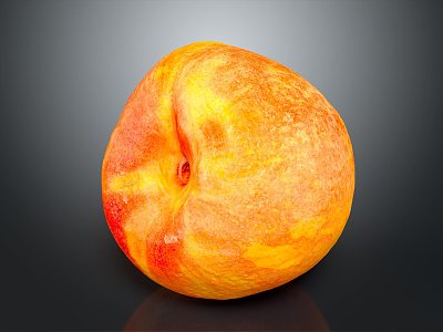 Modern Yellow Peach Fruit 3d model