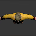 Game Movie Boy Character In Yellow Onesie With Rocket Graphic And Red Cuffs