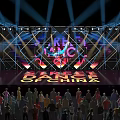 Dance of China Stage Performance With Vibrant Lighting And Audience Crowd